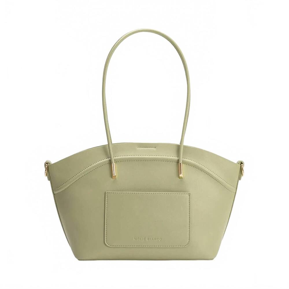 NEW MELIE BIANCO women's recycled vegan leather tote bag in hazel mint
